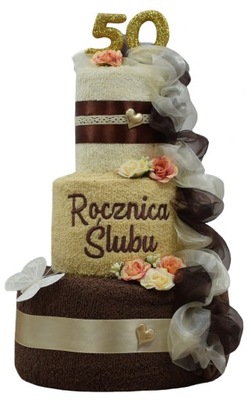 Tort z ręczników PREZENT z okazji Rocznicy Ślubu