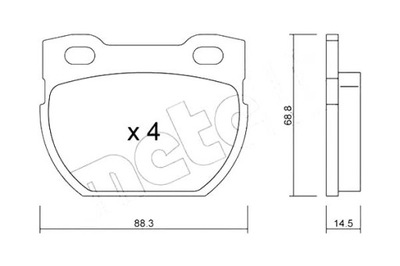 PADS BRAKE LANDROVER DEFENDER 98- REAR METELL  