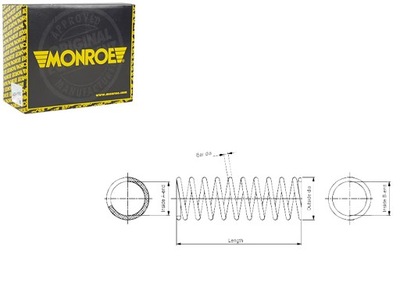 RESORTE SUSPENSIONES PARTE DELANTERA IZQUIERDA/DERECHA MAZDA 626 V 1.8 2.0 05.97-10.02 MONROE  