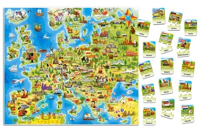 CASTORLAND Puzzle edukacyjne Mapa Europy 212 el 7+