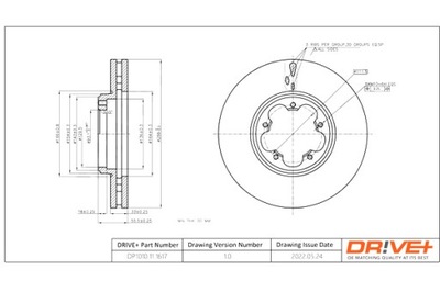 DRIVE+ ДИСКИ ТОРМОЗНЫЕ ТОРМОЗНЫЕ 2 ШТУКИ. ПЕРЕД FORD TRANSIT CUST OM V362 2.0D