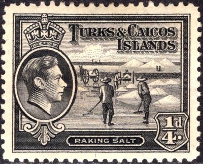 kol.bryt.Turks&Caicos KGVI 1/4 d.czysty *