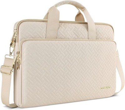 TORBA NA LAPTOPA BIZNESOWA Z PASKIEM DOMISO 14" BEŻOWA