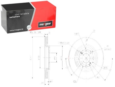 MAXGEAR DISKAI STABDŽIŲ 2SZT. TOYOTA AYGO 05- C1 107 Z PAVIRŠIUS 