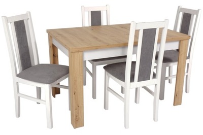 Komplet 4 krzeseł i stół rozkładany do 160 cm