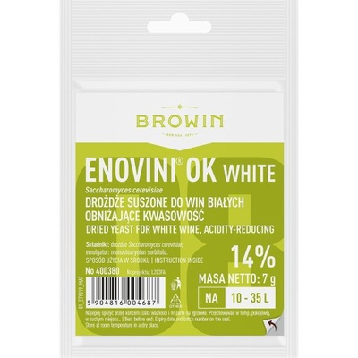 Drożdże winiarskie Enovini OK WHITE obniżające kwa