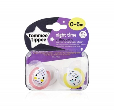 Tommee Tippee Smoczek uspokajający Night time 0-6m