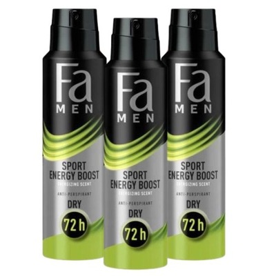 Fa Men Dezodorant w Sprayu Xtreme Sport 150ml x3