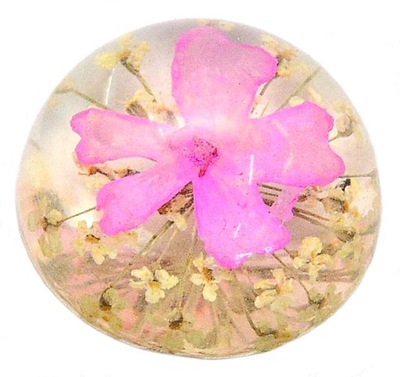 FIORITURA-KABOSZON KWIAT W ŻYWICY PÓŁKULA 16x8MM