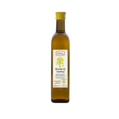 Ślężański olej rzepakowy zimnotłoczony Olvita, 500 ml