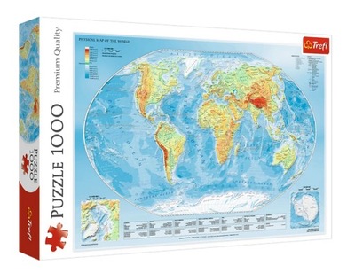 Puzzle 1000el Mapa fizyczna świata TREFL