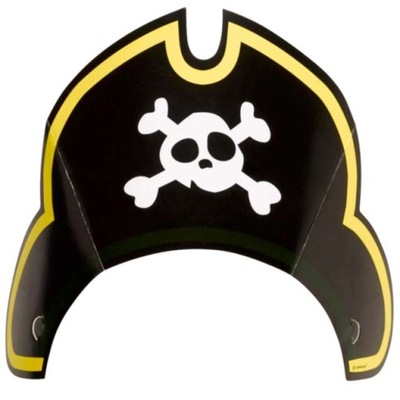 Czapeczki PIRATA piraci JOLLY ROGER czacha 8 szt