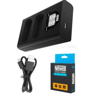 ŁADOWARKA USB DUAL LCD NEWELL DO CANON LP-E6NH