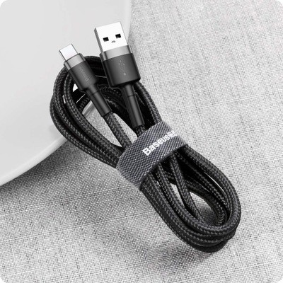 Kabel USB do USB-C Baseus Cafule 2A 2m (szaro-czarny)