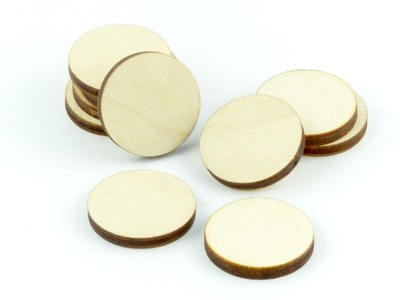 Znaczniki drewniane naturalne okrągłe 22x3mm 10szt