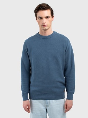 Big Star sweter niebieski okrągły rozmiar XL