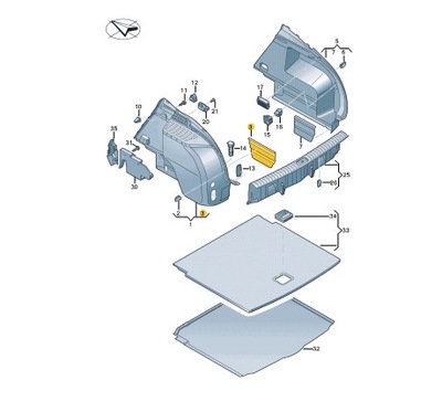 Audi q3 f3 rear правый багаж compartment left cover 83a867461fik фото №1