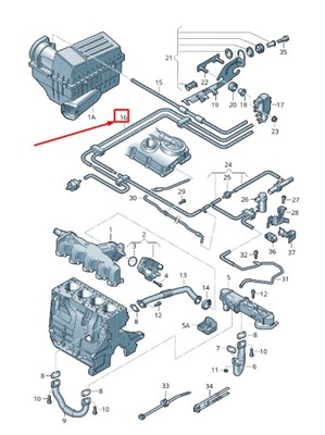 Vw cc 35 двигатель вакуумный шланг 03l131055cr фото №1