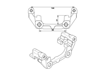 Ate скоба суппорт тормозной задняя opel signum vectra c vectra c gts фото №1