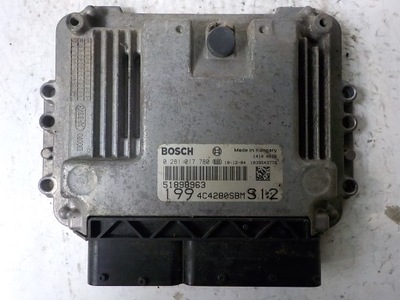 Fiat grande punto бортовой компьютер блок управления 0281017780 51898963 фото №1