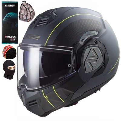 LS2 KASK MOTO SZCZĘKOWY FF906 ADVANT COOPER BLK/TITAN/YELL 2XL + KOMINIARKA