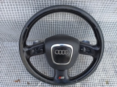 Audi a8 s8 4e0 d3 повітропровід 3 спицевий шкіра подушка безпеки s8 пелюстки перемикання хром фото №1