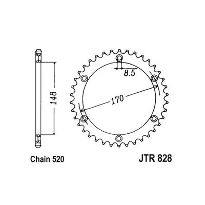 JT ЗУБЧАТКА ЗАДНЯ JT JTR828,50