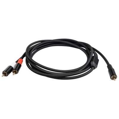 Subwoofer cable to 2RCA, 1 male 2
