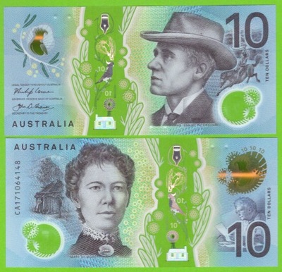 AUSTRALIA 10 DOLLARS 2017 P-63 UNC POLIMER