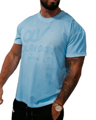 T-shirt męski OLAVOGA ETCHER MEN błękit - XL