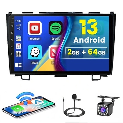 RADIO GPS BT ANDROID AUTO HONDA CR-V III 2006-2012 CARPLAY 2GB+64GB  