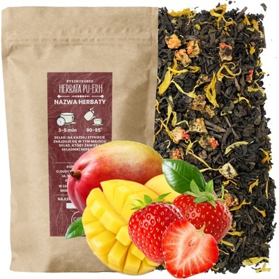 Herbata czerwona Pu-Erh TRUSKAWKA Z MANGO 50g SLIM