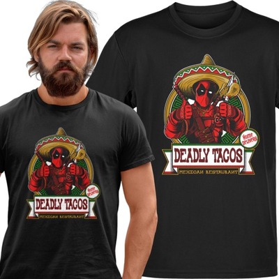 Koszulka męska Deadpool Tacos XXL