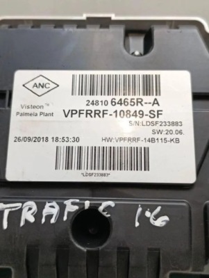 Licznik RENAULT TRAFIC III FURGON (FG_) 248106465R 1.6L diesel 2018