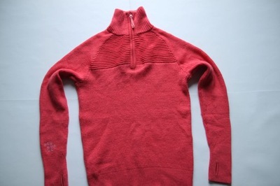 NEOMONDO__NARVIK UNISEX__SWETER 100% WOOL ZIP MALINOWY__M