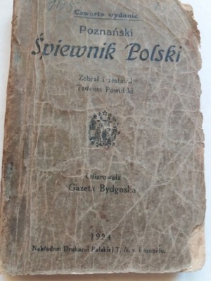Poznański ŚPIEWNIK POLSKI 1924, wyd, Gazeta Bydgoska