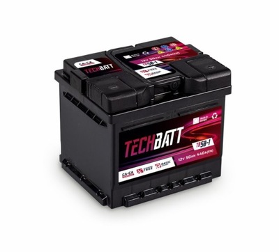 BATERÍA TECHBATT 50AH 440A 12V PRODUCENT: MEGATEX  