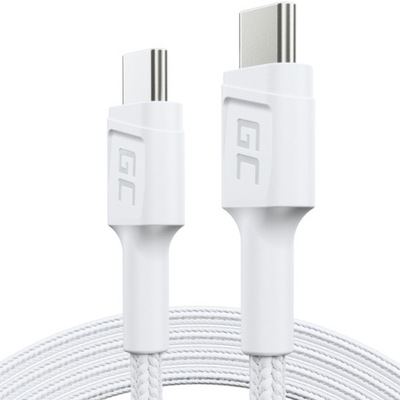 Kabel USB-C - USB-C Green Cell PowerStream 120 cm biały PD60W QC3.0
