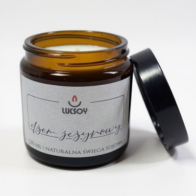 ŚWIECZKA SOJOWA ZAPACHOWA DEKORACYJNA DŻEM JEŻYNOWY POLSKA ŚWIECA 120ML