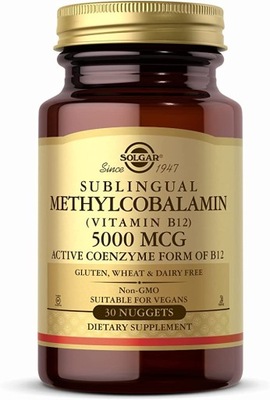 Solgar Methylcobalamin Vitamin B12 5000 mcg 30 bryłek WITAMINA B12