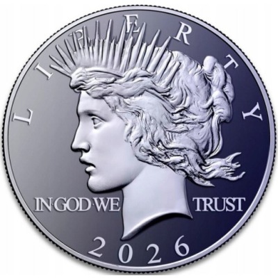 TYTAN AMERYKAŃSKA LIBERTY DOLLAR POKOJU PEACE DOLLAR 1 UNCJA MENNICZA