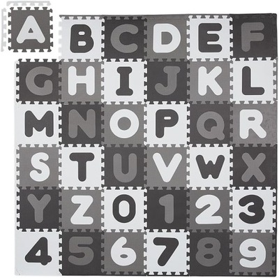 Mata puzzle ABC i liczby, mata do zabawy dla dzieci 60x32x21 cm,