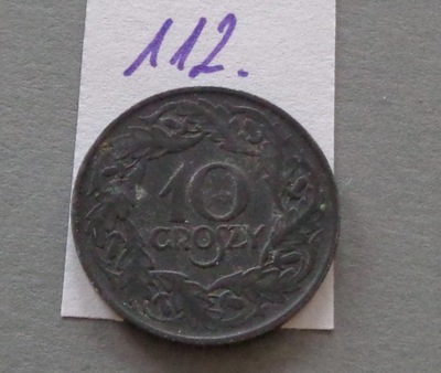 10 groszy z 1939 roku cynk , GENERALNA GUBERNIA