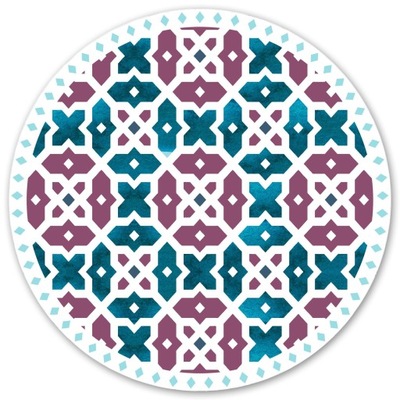 Do przedpokoju okrągły dywanik Wzór geometryczny