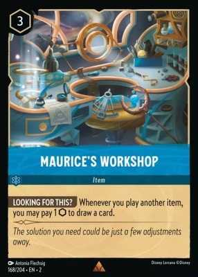 Disney Lorcana 2ROF #168 Maurice's Workshop Foil