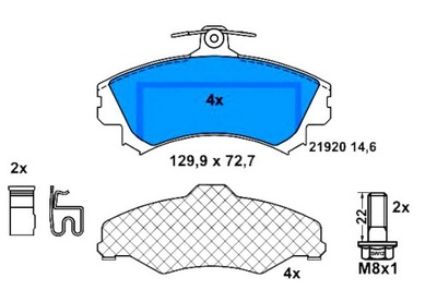 Ate тормозные колодки тормозные mitsubishi carisma 1.8 msx - фото №1
