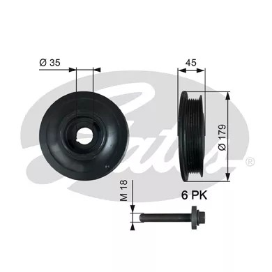 RUEDA POLEA OPEL ASTRA 2.2D 03- TVD1012A GATES  