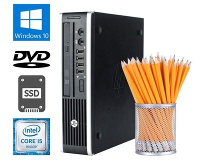 ULTRA MAŁY TANI KOMPUTER HP Elite 8300 USDT i5 QUAD 8GB 256GB SSD DVD Win10