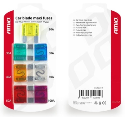 Запобіжники запобіжник płytkowe автомобільні do автомобіля tira bus maxi blister фото №1