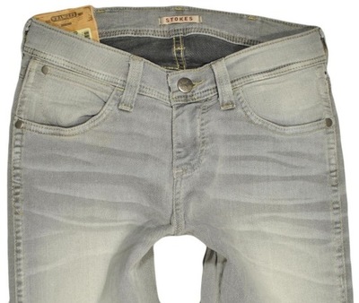 WRANGLER spodnie SLIM grey jeans STOKES W25 L32